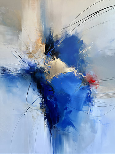 Peinture abstraite moderne bleue