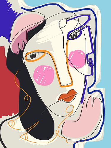 Portret van lijnkunst