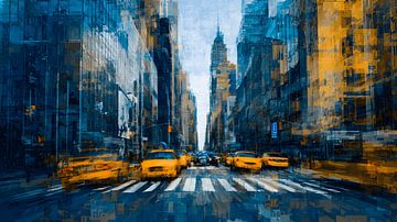New York City in Gold und Blau von MNS Designs