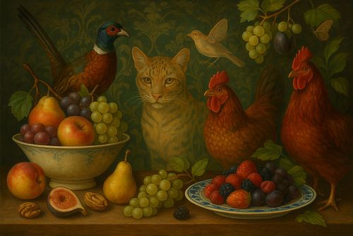 Landelijke Verwondering – dieren & fruit in klassiek stilleven
