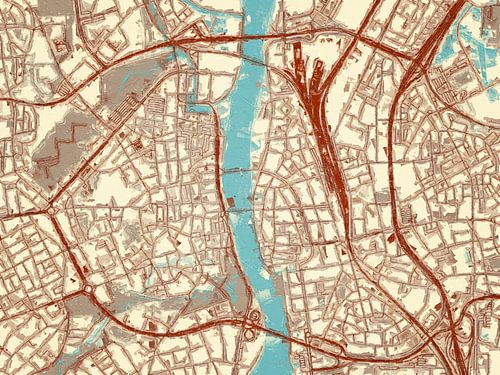 Carte de Maastricht Centrum dans le style Blue & Cream
