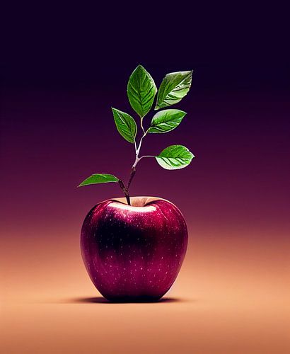 Apple and tree, abstract