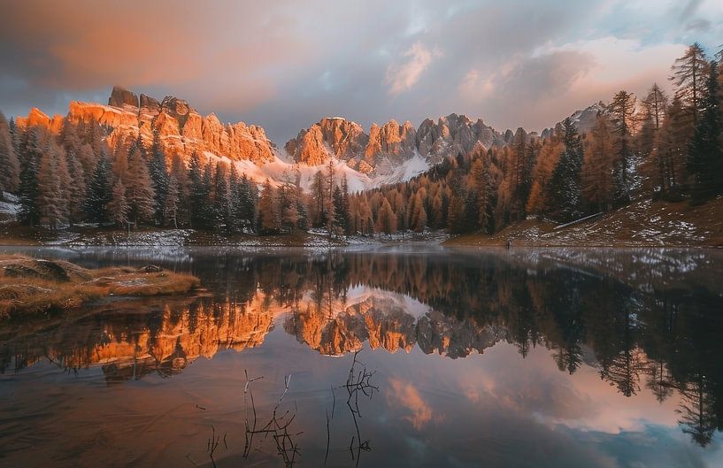 Bergidylle in de herfstgloed van fernlichtsicht