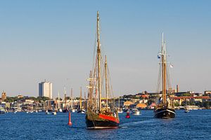 Segelschiffe auf der Warnow während der Hanse Sail in Rostock
