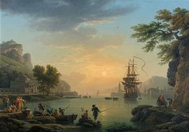 Claude-Joseph Vernet,Un paysage au coucher du soleil