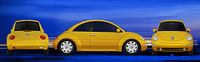 VW Beetle yellow Triptychon von aRi F. Huber Miniaturansicht