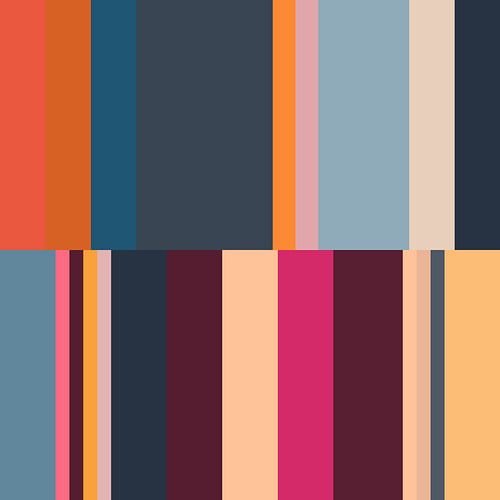 Rayures vives. Art multicolore aux couleurs rétro no. 3