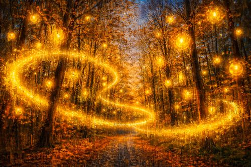 Mysterious lights in the forest by Geert Van Baelen