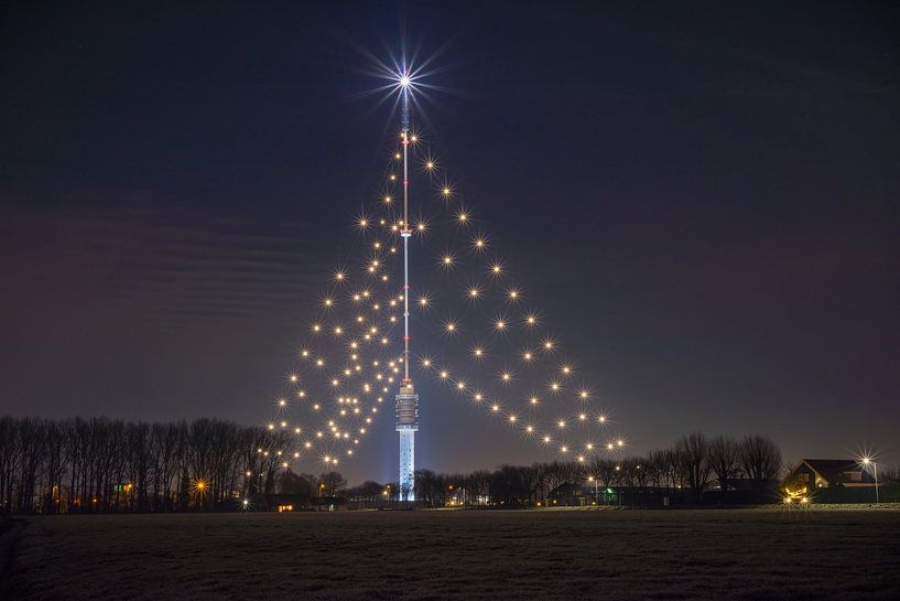 Grootste kerstboom ter wereld - Zendmast, IJsselstein van Rossum-Fotografie