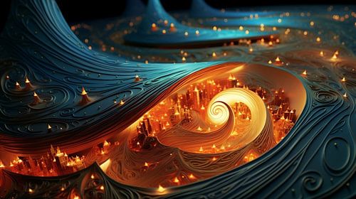 Arabian Fractal Abstracts (6) - Spiral Cityscape