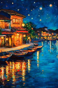 Night view at the water - play of colours by Poster Art Shop
