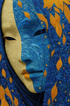 portrait in yellow and blue by Egon Zitter