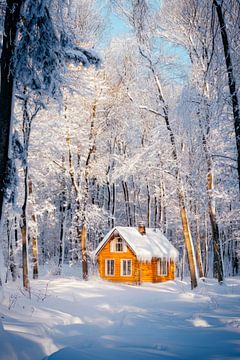 Winter boshut van Poster Art Shop