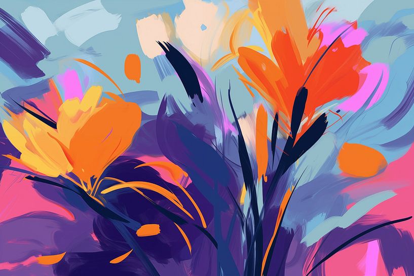 Abstract flowers by NJ Midnight Studio