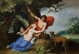 Venus en Adonis - Abraham Bloemaert, 1632 van Atelier Liesjes