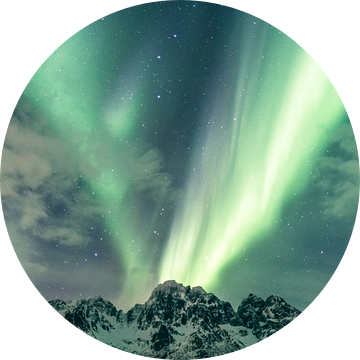 Noorderlicht, Aurora Borealis boven de Lofoten in Noorwegen van Sjoerd van der Wal Fotografie