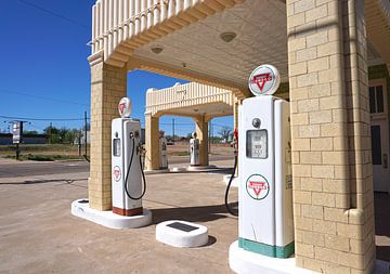 U- drop Inn Conoco benzinestation Route 66, Shamrock TX van Tineke Visscher
