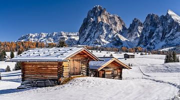 Romantisme des cabanes de l'Alpe de Siusi Tyrol du Sud sur Achim Thomae Photography