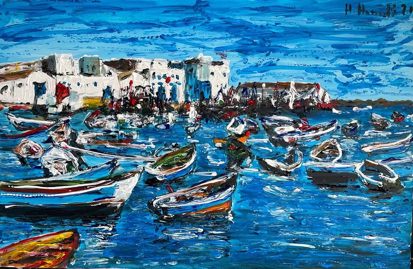 Haven in blauw van Hassan Hamdi