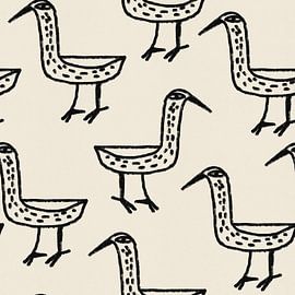 Vogelmuster im Volkskunststil von Raipa Studio