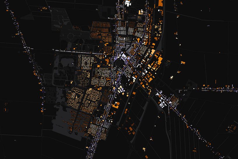 Kaart van Veendam abstract von Maps Are Art