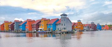 Gekleurde huisjes Groningen van Ivanka van Gils-Hafakker
