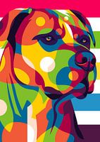 Pitbull Terrier in Pop Art Stijl