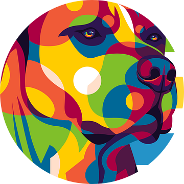 Pitbull Terrier in Pop Art Stijl van Lintang Wicaksono