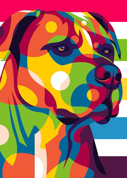 Pitbull Terrier dans le style Pop Art par Lintang Wicaksono