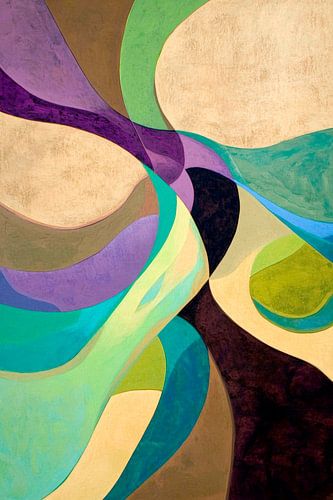 Abstracte vormen in zachte kleuren