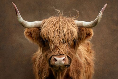 Schotse Hooglander in Sepia Portret