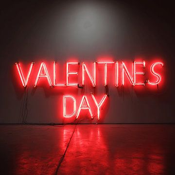 Valentinstag Neon - Rotes Liebeslicht Werbung