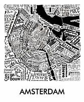 Plattegrond Amsterdam in woorden met A'dam toren