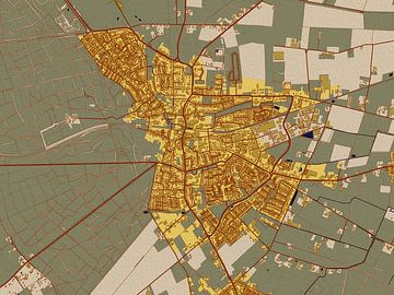 Kaart van Groesbeek in de stijl van Gustav Klimt van Maporia