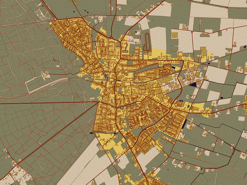 Carte de Groesbeek dans le style de Gustav Klimt par Maporia