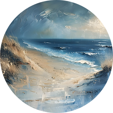 Schilderij Zee en Strand | Zee Schilderij | Schilderij Blauw