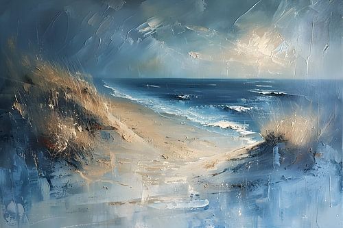 Painting Sea and Beach | Sea Painting | Painting Blue