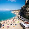 De turquoise zee en het strand bij Tropea, Italië, fotoprint van Manja Herrebrugh - Outdoor by Manja