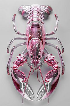 Lobster Luxe - Roze Metal kreeft van Marianne Ottemann - OTTI