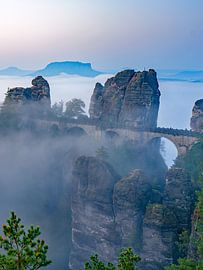 La Suisse saxonne - Le pont de la Bastei et le Lilienstein sur t.ART