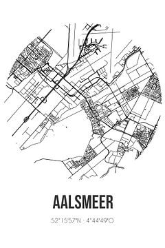 Aalsmeer (Noord-Holland) | Map | Black and white by Rezona