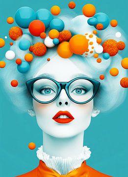 Blauwe Dromen en Oranje Vlammen | Een Visueel Feest in Pop-Art van Karina Brouwer