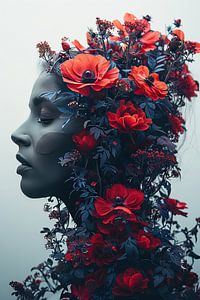 Frau mit Blumen