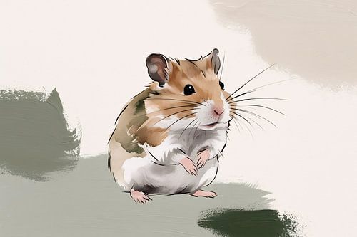 Schattige digitale hamster kunst