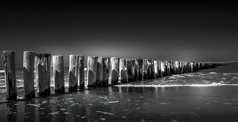 Les pieux dans la mer à Zoutelanden Pays-Bas par Robby's fotografie