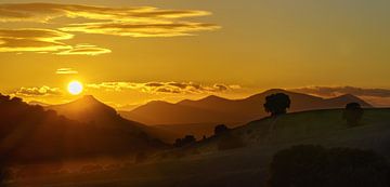 Zonsondergang op de heuvels van Steven Driesen