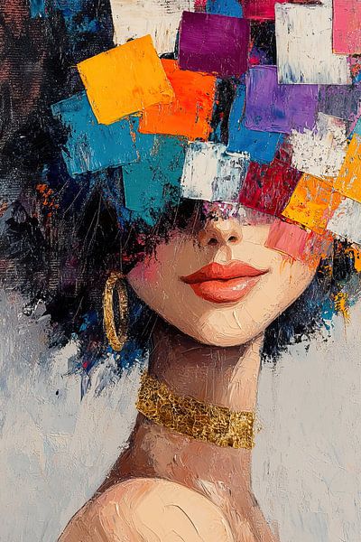 Young Woman Vivid Colours by Eye catching paintings
