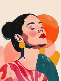 Abstract Woman with Pink Outfit by Thea