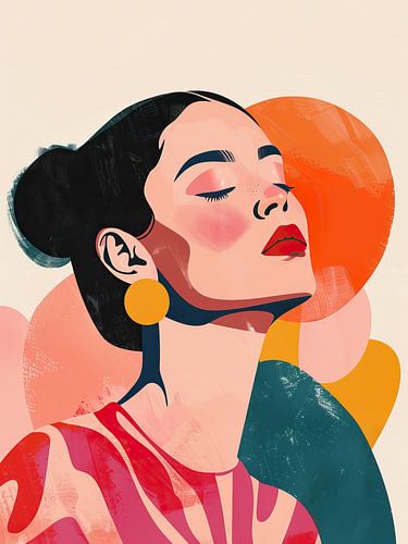 Abstract Woman with Pink Outfit