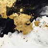 Abstract marmet style in black, gold and white by Digitale Schilderijen